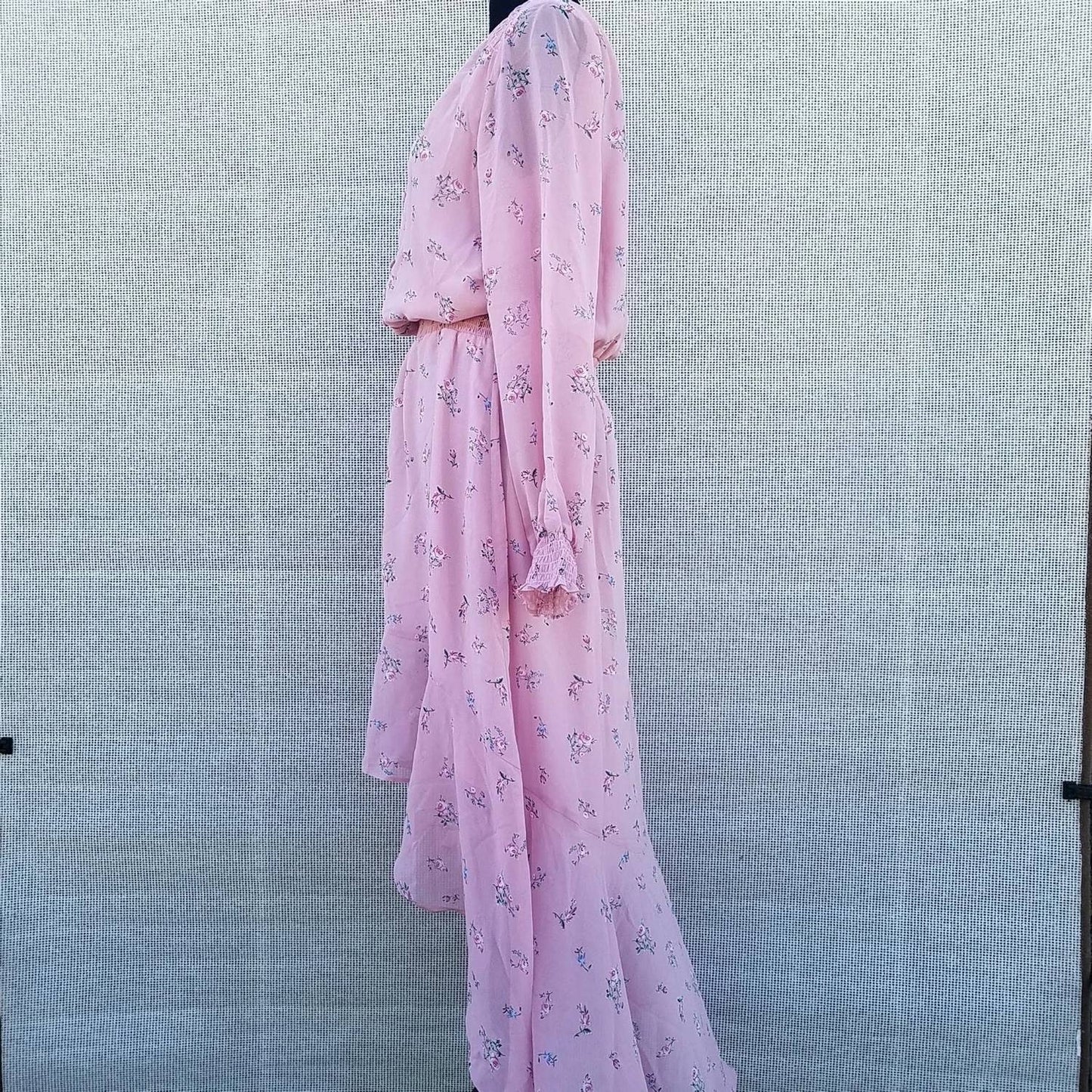 1.State - Asymmetrical Long Sleeves Floral Dress