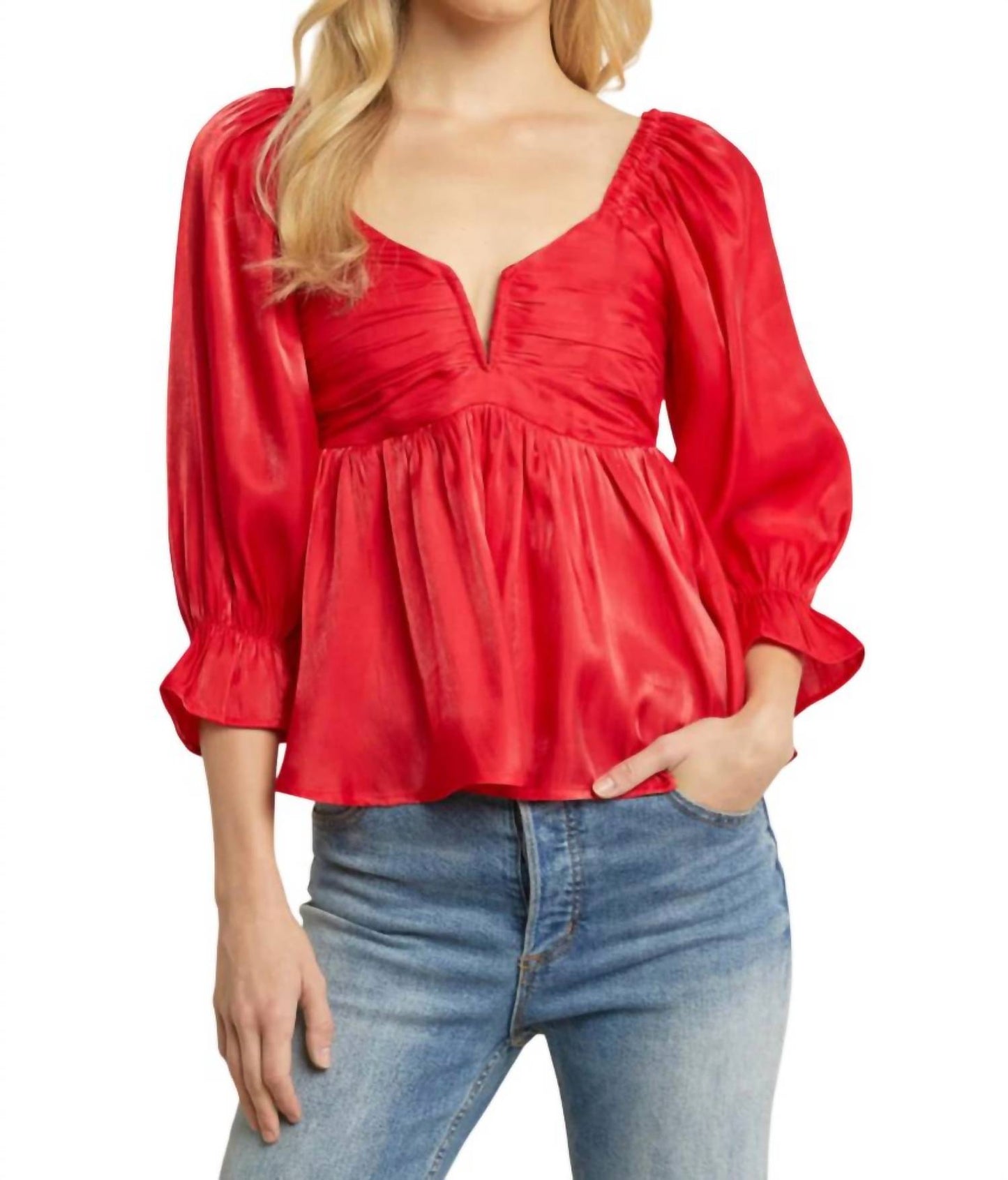 Entro - Iridescent Babydoll Top,