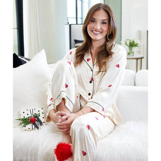 Bella Sleep + Spa - Women's Hearts Full Length Pajama Set