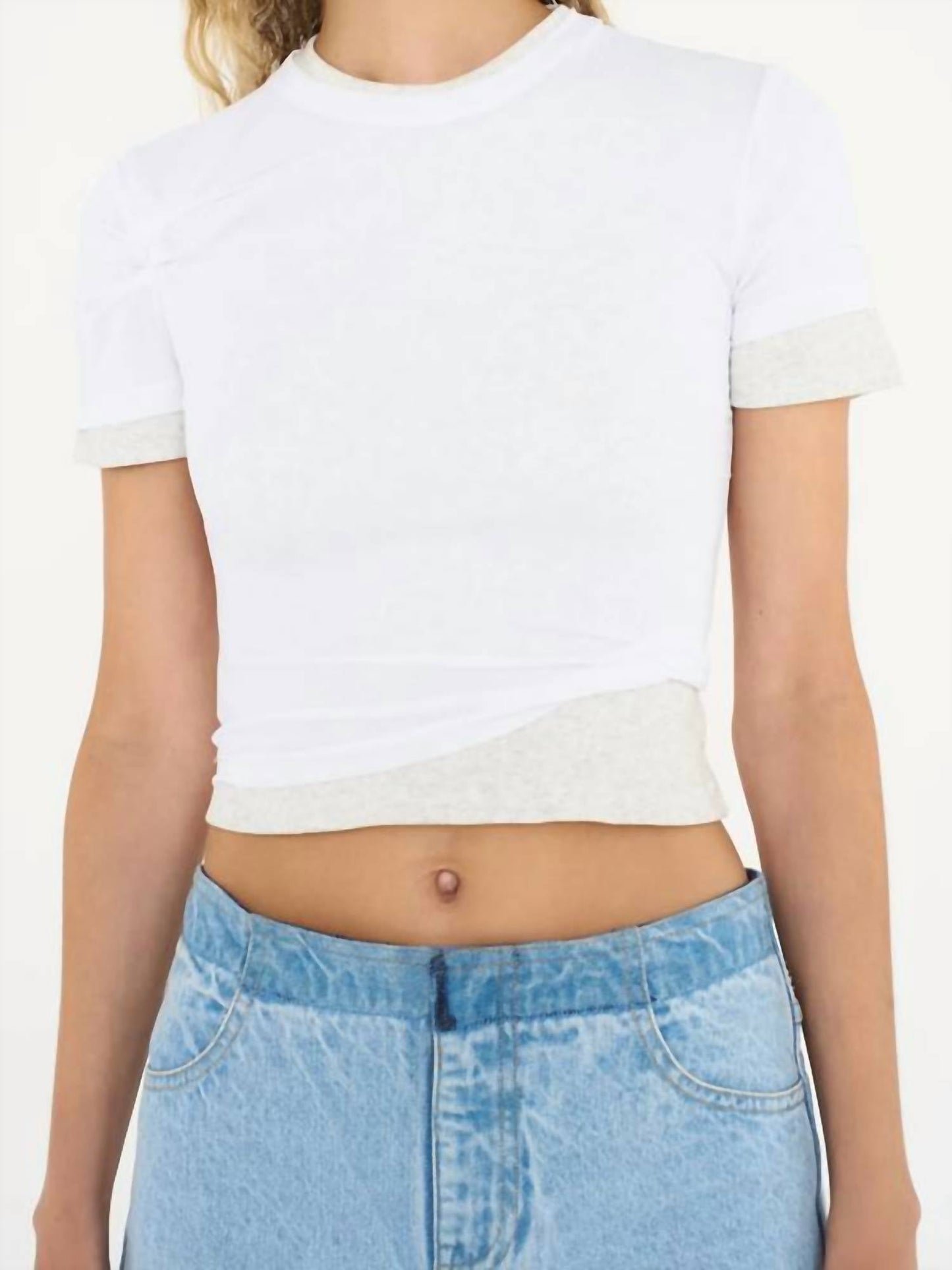 Christopher Esber - Sheer Overlay Loophole Ribbed Baby Tee