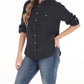 Paparazzi - Tencel Slub Snap Front Long Sleeve Shirt