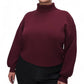 Good American - RIBBED MOCK NECK SWEATER