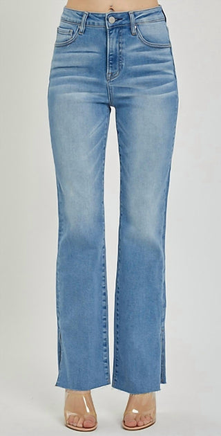 Risen - High Rise Raw Cut Hem Bootcut Jeans