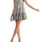 &Merci - Embellished Mixed Media Bubble Hem Mini Dress