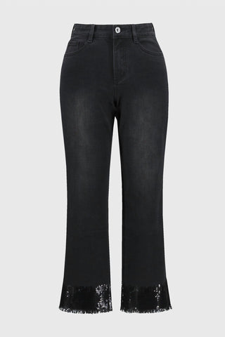 Joseph Ribkoff - Cropped Jeans With Frayed Hem