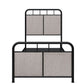 Twin Size Linen Upholstered Platform Metal Bed Frame With Fabric Headboard And Footboard - Brown