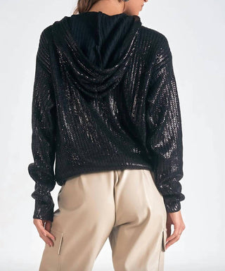 Elan - Metallic Sweater Hoodie