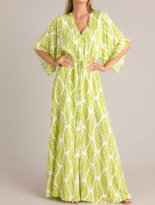 Entro - Leaf Print Maxi Dress