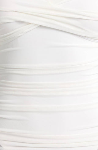 Hutch - Radlee Strapless Mesh Overlay Skirted One Piece Swimsuit