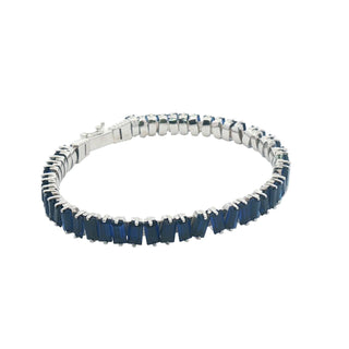 Elazco Inc - Women's Baguette Sapphire Bangle Bracelet