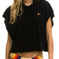 Aviator Nation - Logo Embroidery Sleeveless Crop Hoodie