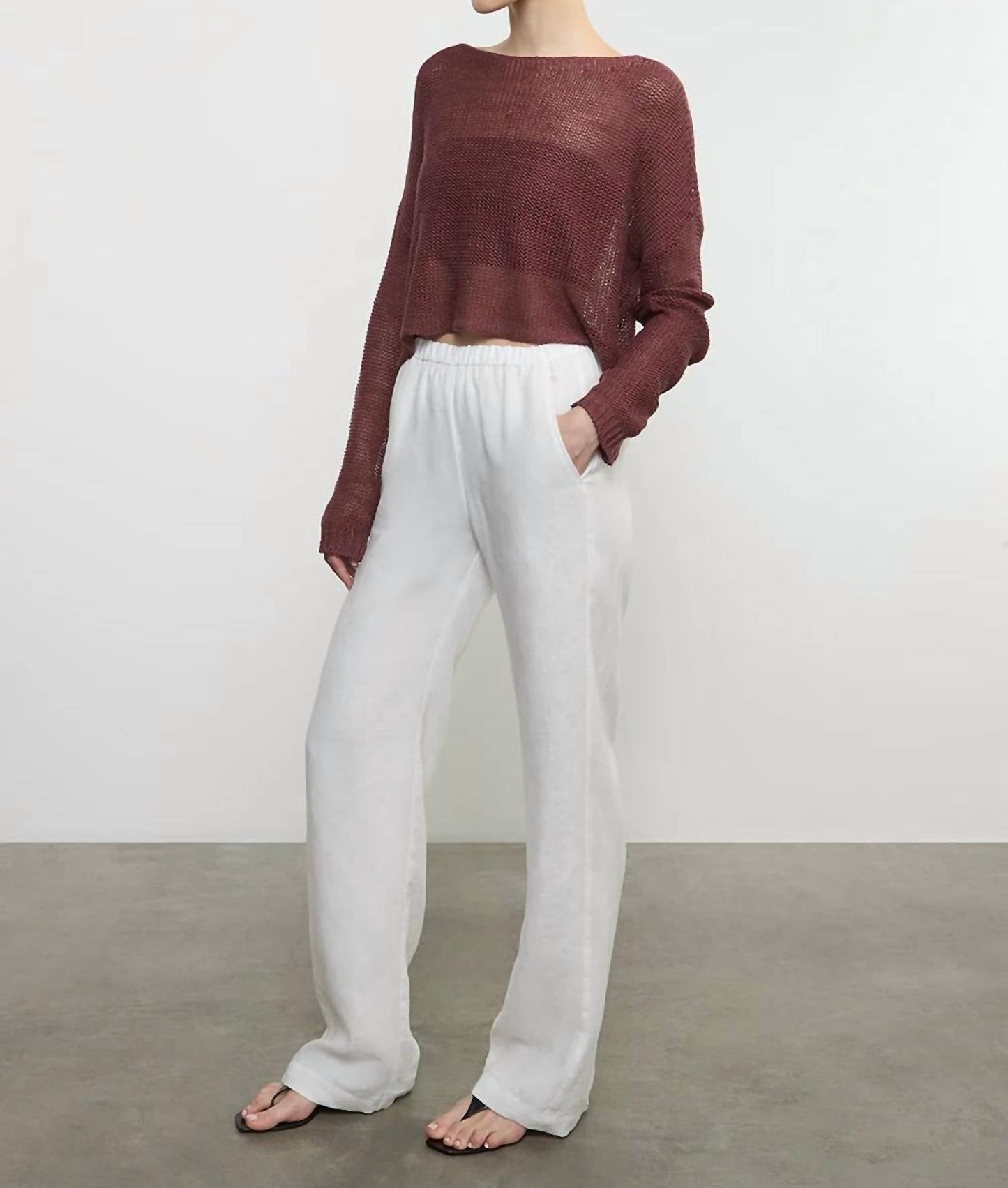 Enza Costa - Linen Open Knit Bateau Sweater