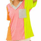 Bibi - Women's Color Block V-Neck Top