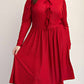 The Curve La - Plus Size Glitter Knit Flare Dress With Bow Details