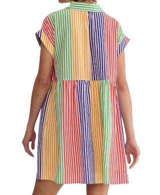 Entro - Nikki Stripes Mini Shirt Dress