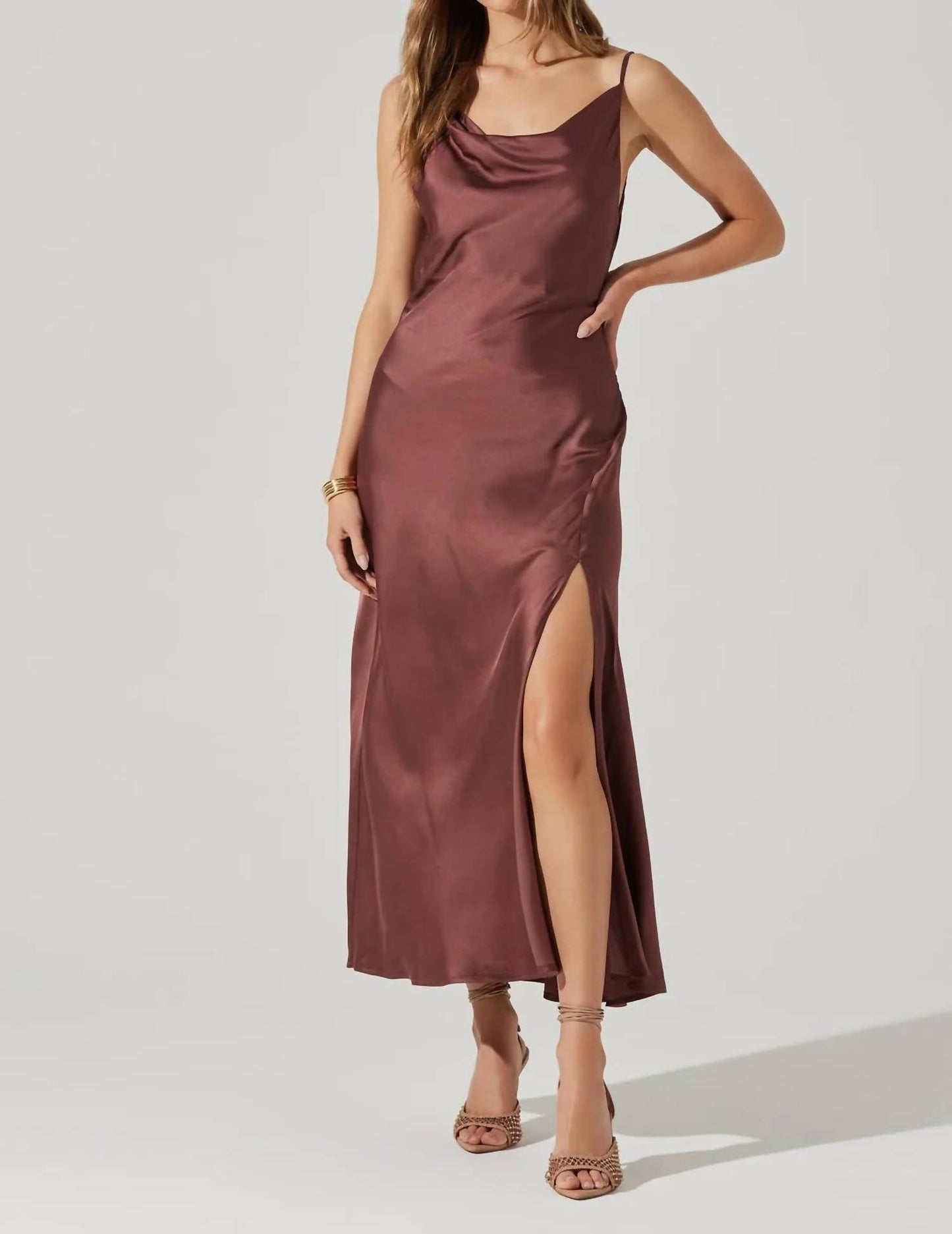 Astr - Glynis Cowl Neck Midi Dress