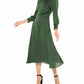 Alexia Admor - Alexia Admor Brooklyn Midi Dress Green satin Mick Neck Tie