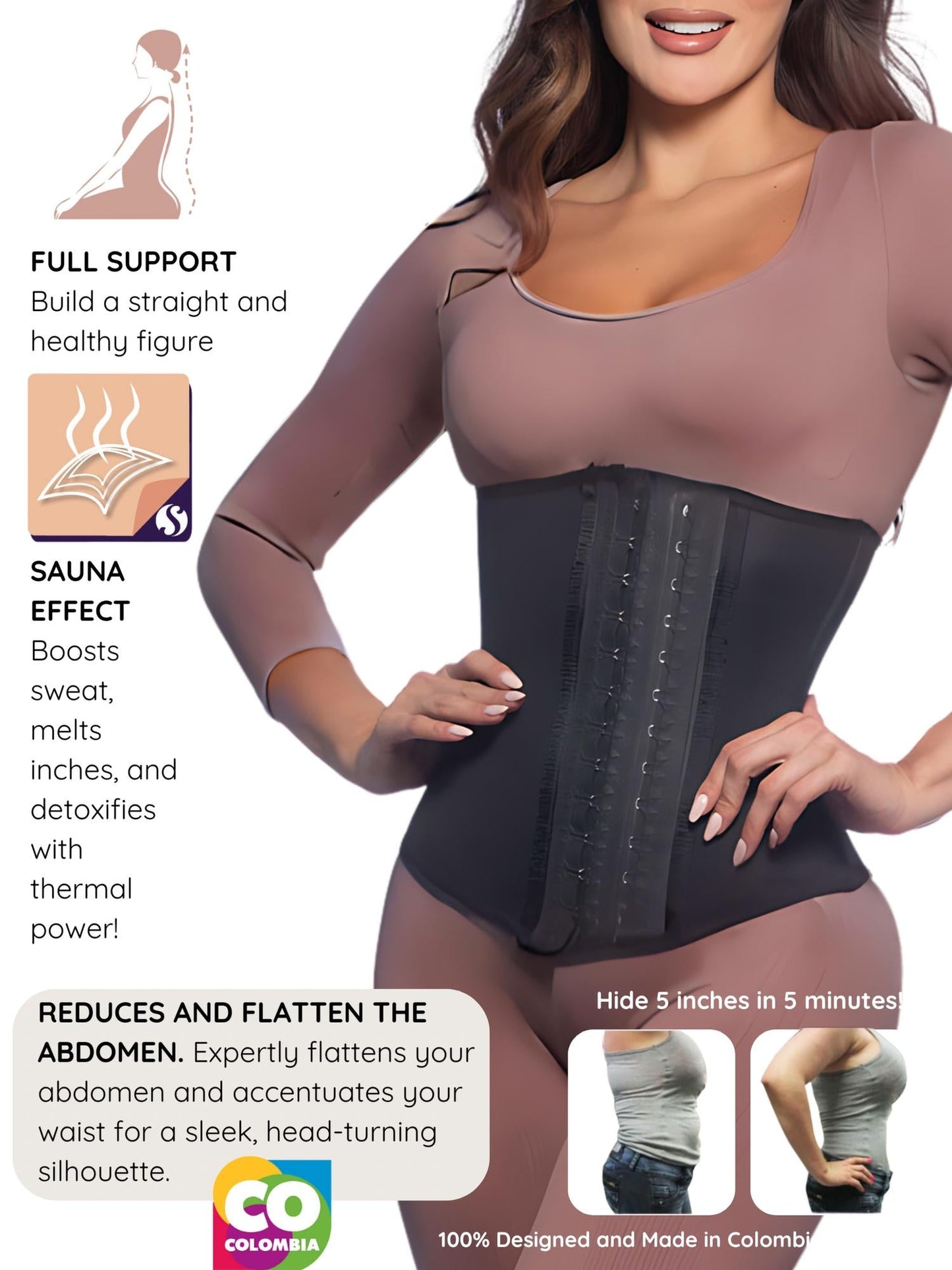 Siluets - High-Compression Waist Cincher with Double Lining and 100% Natural Latex