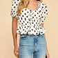 Tcec - Polka Dot Print Scoop Top