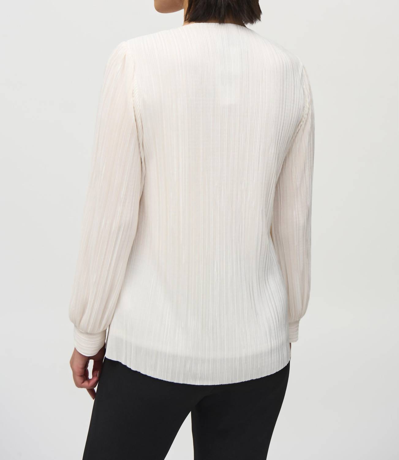 Joseph Ribkoff - V-neck Pleated Pullover Blouse