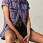 Free People - Short With It Denim Top