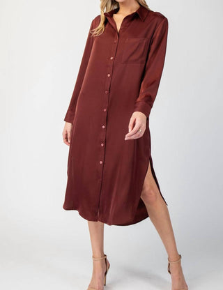 Ee:Some - Hannah Long Sleeve Midi Shirt Dress