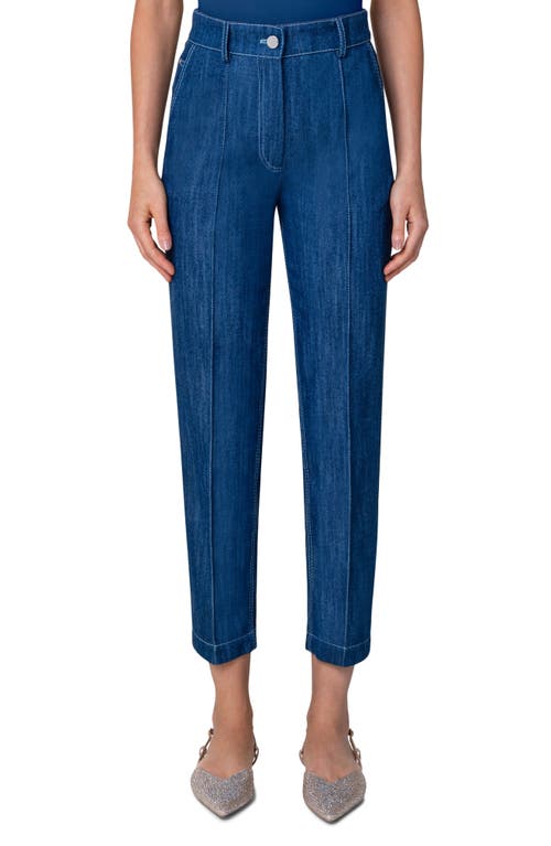 Stretchable Denim Pants in Tapered Fit by Akris punto