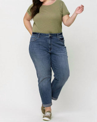 Vervet By Flying Monkey - Curvy Cuffed Boyfriend Jeans