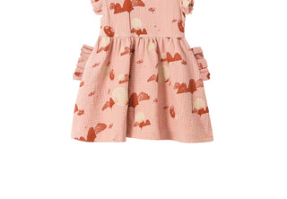 Omamimini - Fit & Flare Dress with Box Pleats Sleeves