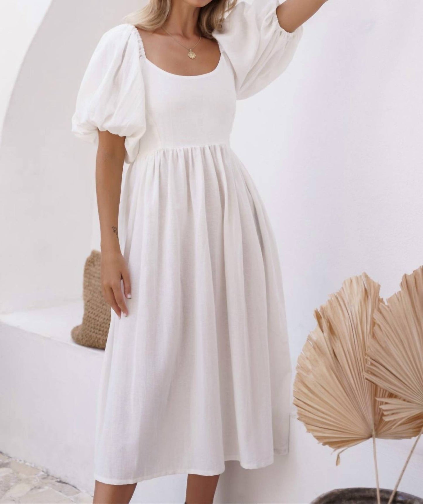Bali Elf - Cherie Puff Sleeve Midi Dress