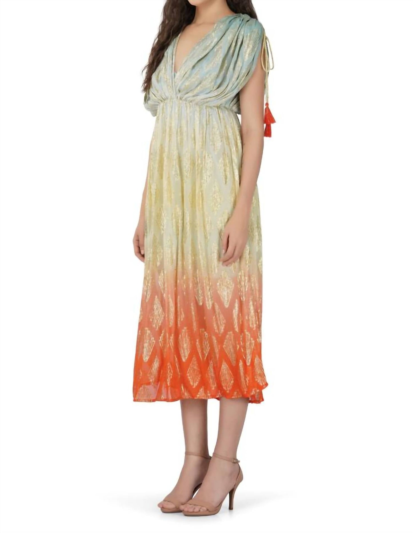 America & Beyond - Magnolia Lurex Maxi Dress