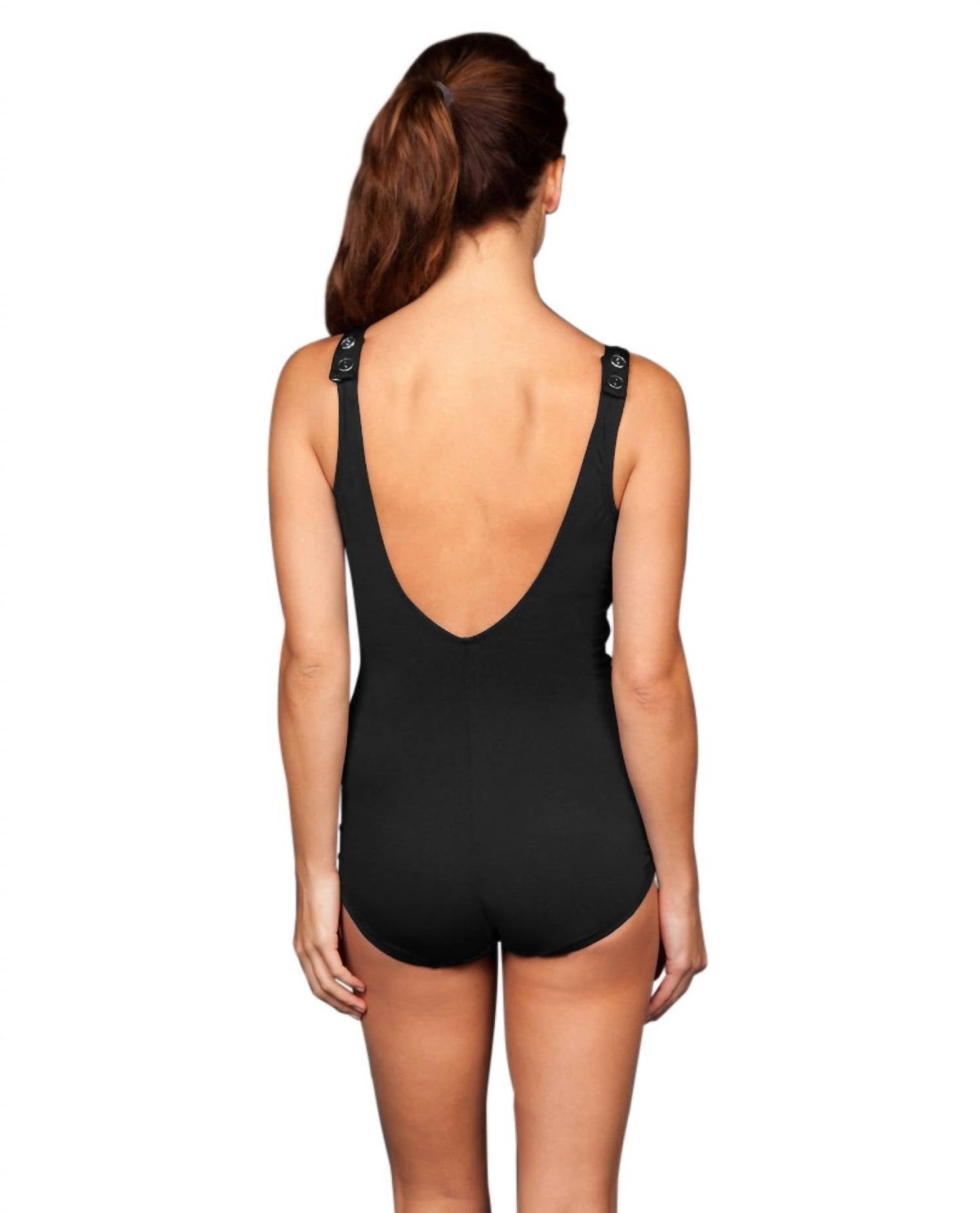 Roxanne - D-cup Chlorine Resistant Pleated Sheath One Piece Swimsuit