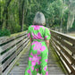 A.Peach - Notched Flared V-neck Maxi Dress