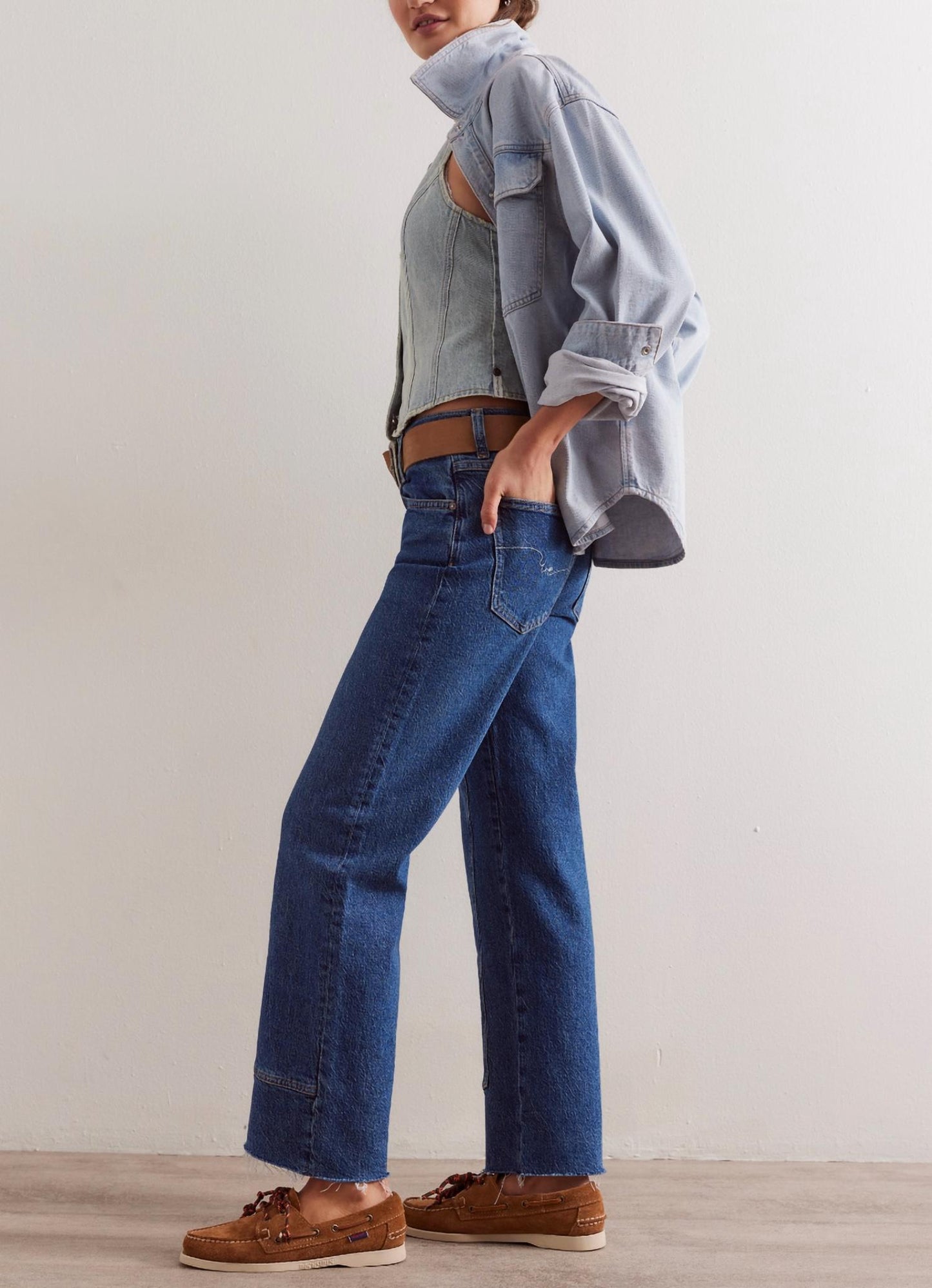Free People - Risk Taker Mid Rise Straight Jeans