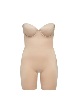 Spanx - Suit Your Fancy Strapless Cupped Mid-thigh Bodysuit