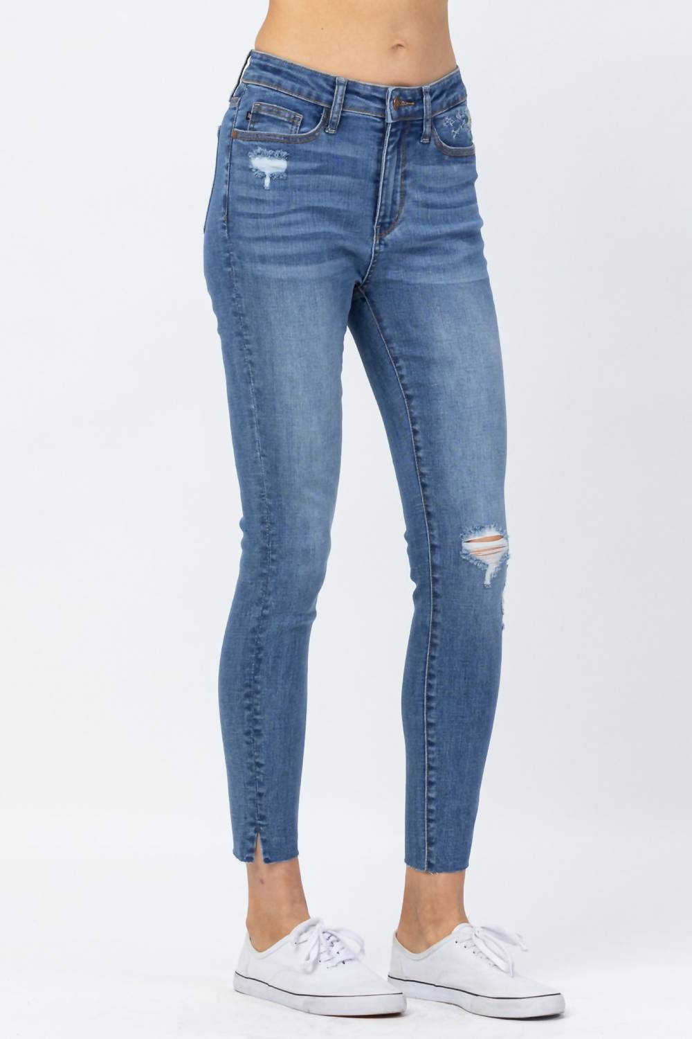 Judy Blue - High Waist Dandelion Embroidery Skinny Denim Jeans