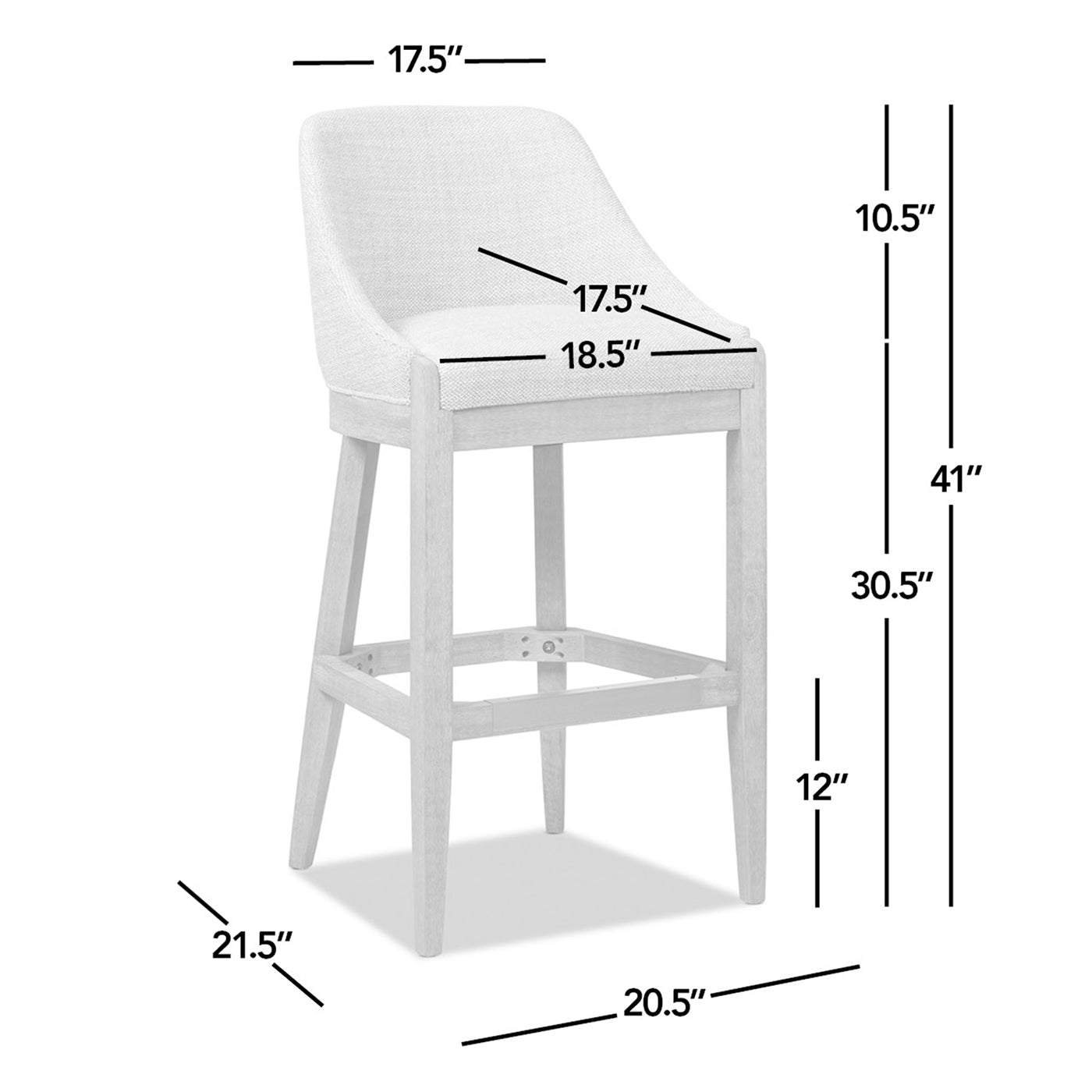 Newport 30.5" Coastal Curved Back Upholstered Barstool
