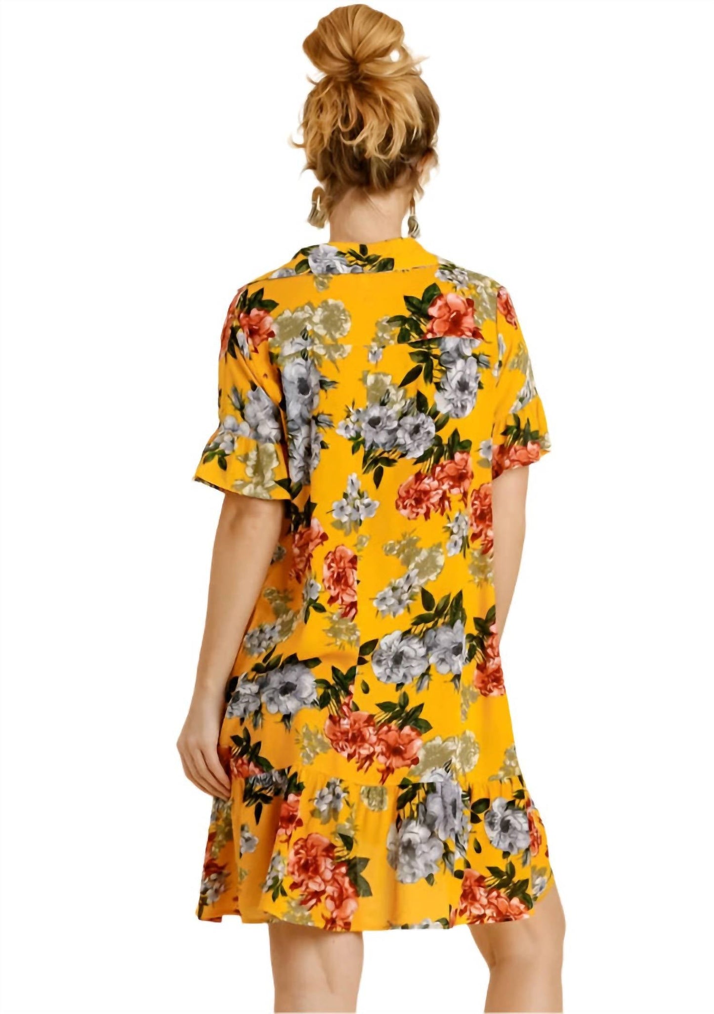Umgee - Floral Ruffle Babydoll Dress