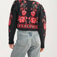&Merci - Floral Knit Tie Front Cardigan
