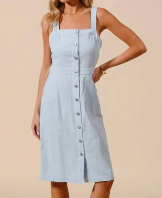 Trendsi - So Me Button Down Pocket Front Pinafore Dress
