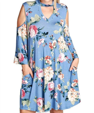 Oddi - Floral Vibes Choker Swing Dress -plus