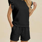 Double Take - Ruffle Sleeve Top And Short Set