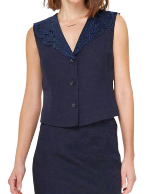 Current Air - V-neck Sleeveless Button Front Vest