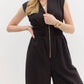 Entro - Sleeveless Zip Front Jumpsuit