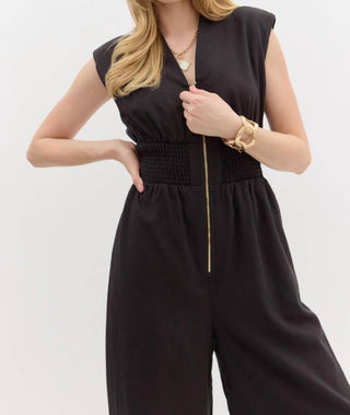 Entro - Sleeveless Zip Front Jumpsuit