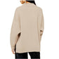 Topshop - Oversize Rib Knit Mock Neck Pullover