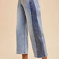 Anniewear - Gabrielle Two Tone Side Panel Stretch Barrel Leg Jeans