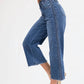 Judy Blue - High Waist Braided Detail Crop Wide Leg Jeans