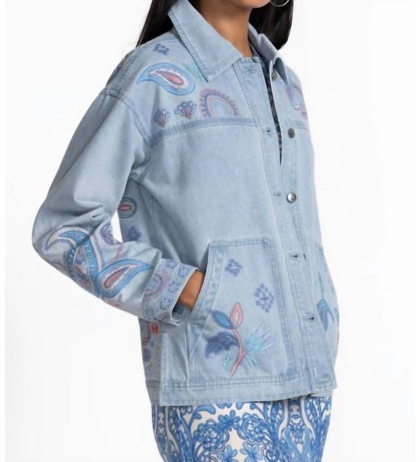 Johnny Was - TRAPUNTO DENIM CHORE JACKET NEILLY