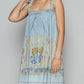 Pol - Embroidered Denim Dress